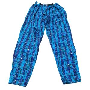 Vintage Lightning Bolt Surf Pants USA Large Blue Purple Beach Joggers 80s 90s